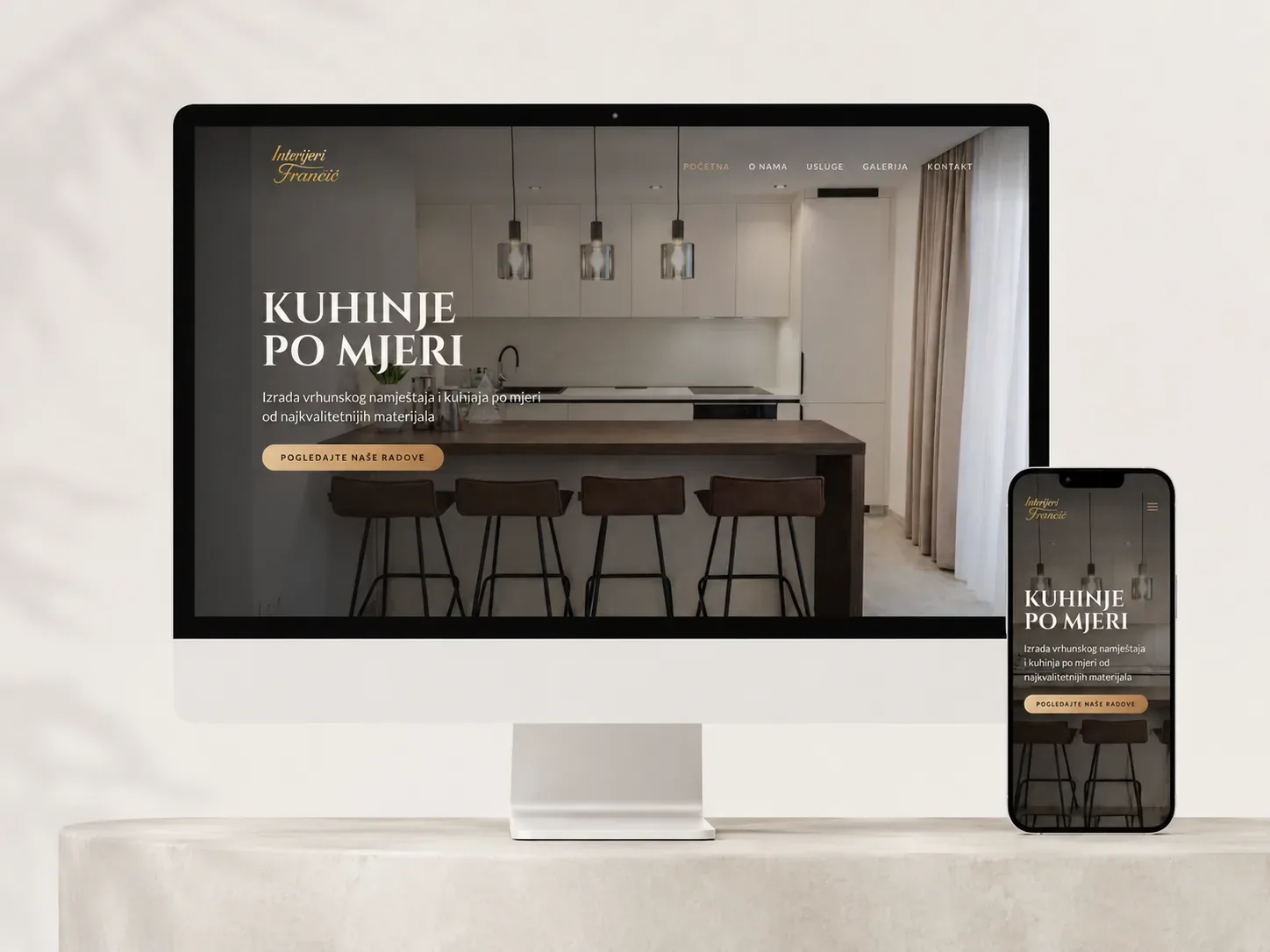 Interijeri Frančić – web design and development for an interior design studio