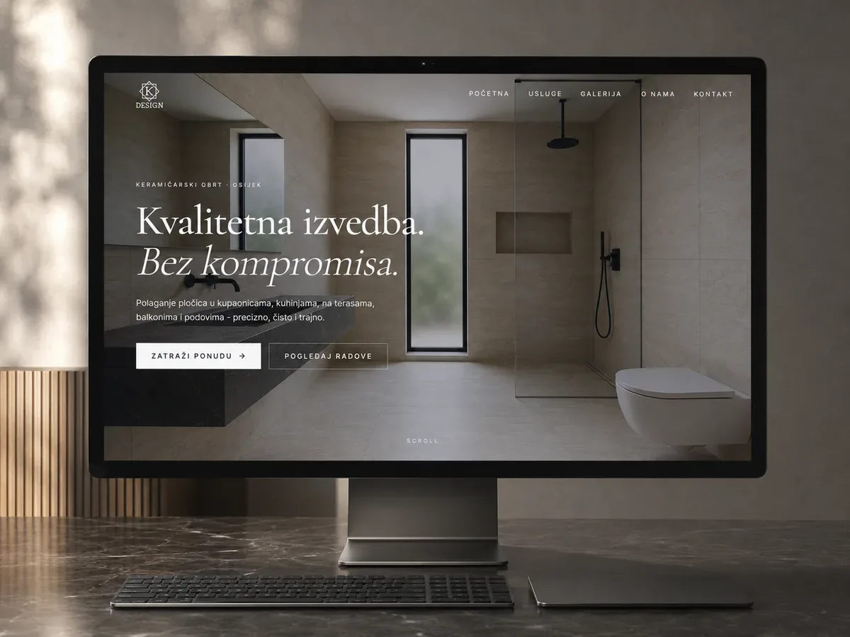 K Design – animated web design and development for a ceramic tiling contractor in Osijek
